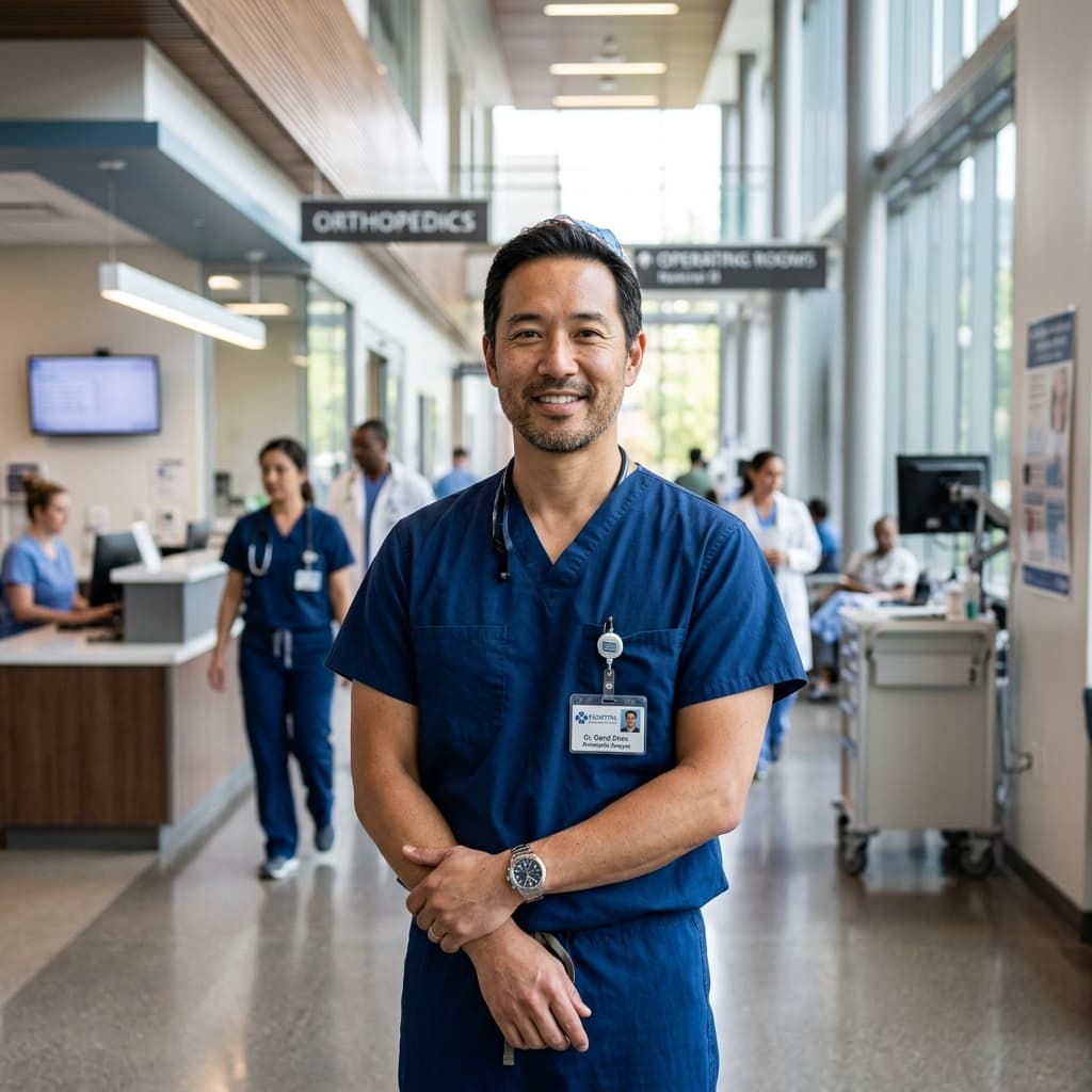 Male doctor with clipboard