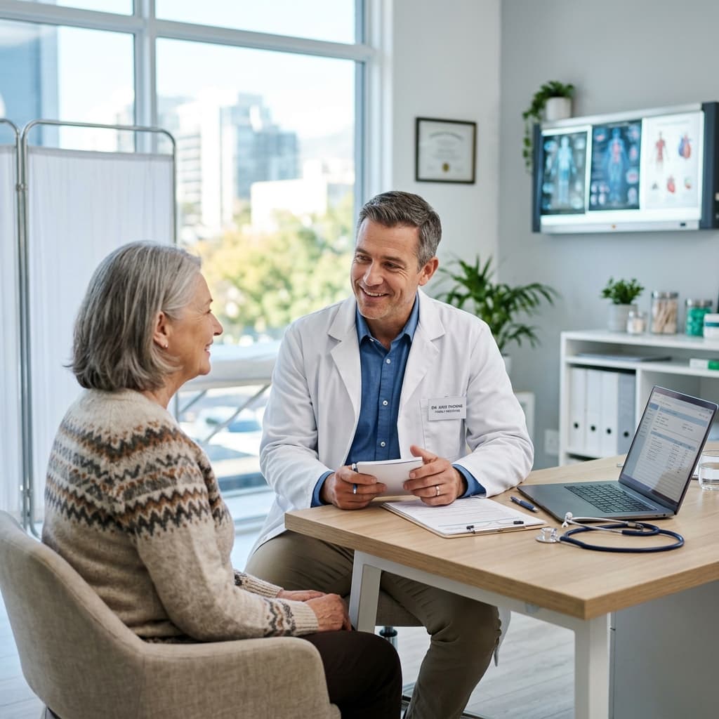 Doctor with patient
